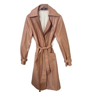 Missguided + Glossy Double Breasted Trench Coat Size 4